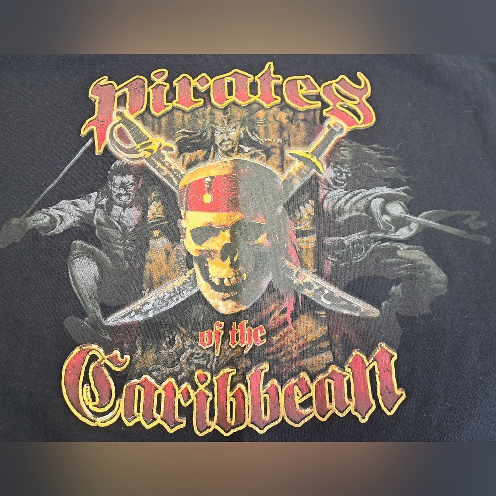 Vintage Disney Pirates of the Caribbean Men's T-Shirt Tee Y2K 90s size Large - Picture 5 of 10